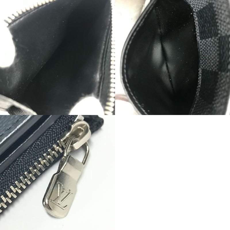 Louis Vuitton Bifold Wallet Multiport Carte N60451 Damier Graphite Canvas Black