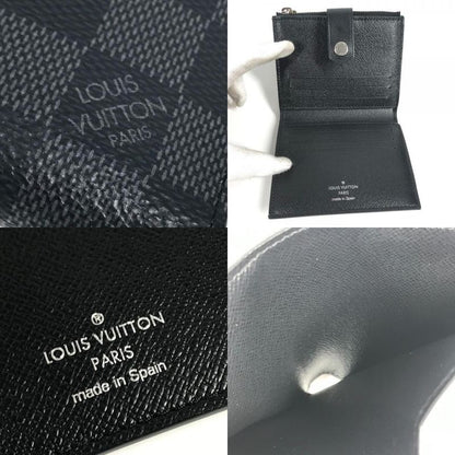 Louis Vuitton Bifold Wallet Multiport Carte N60451 Damier Graphite Canvas Black