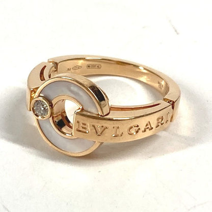 Bvlgari Ring - Ring Open Work Ring Bvlgari Logo Au750 Pink Gold