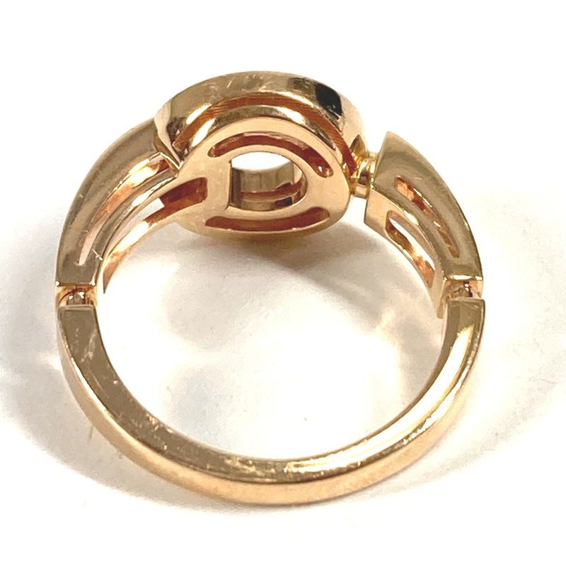 Bvlgari Ring - Ring Open Work Ring Bvlgari Logo Au750 Pink Gold