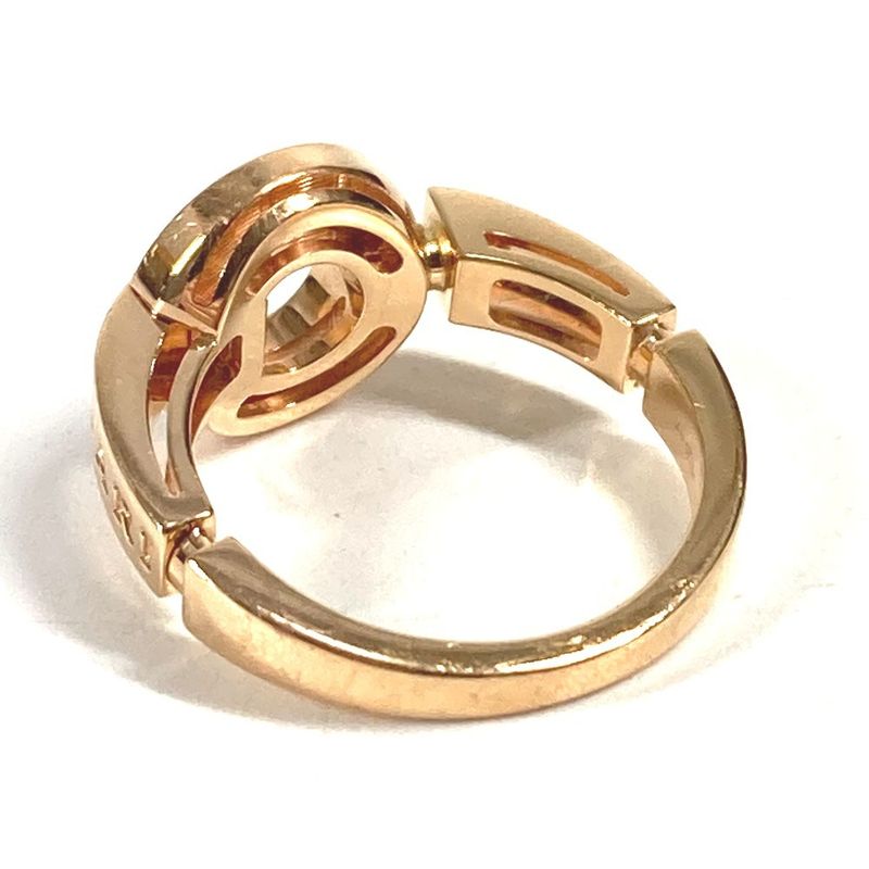 Bvlgari Ring - Ring Open Work Ring Bvlgari Logo Au750 Pink Gold
