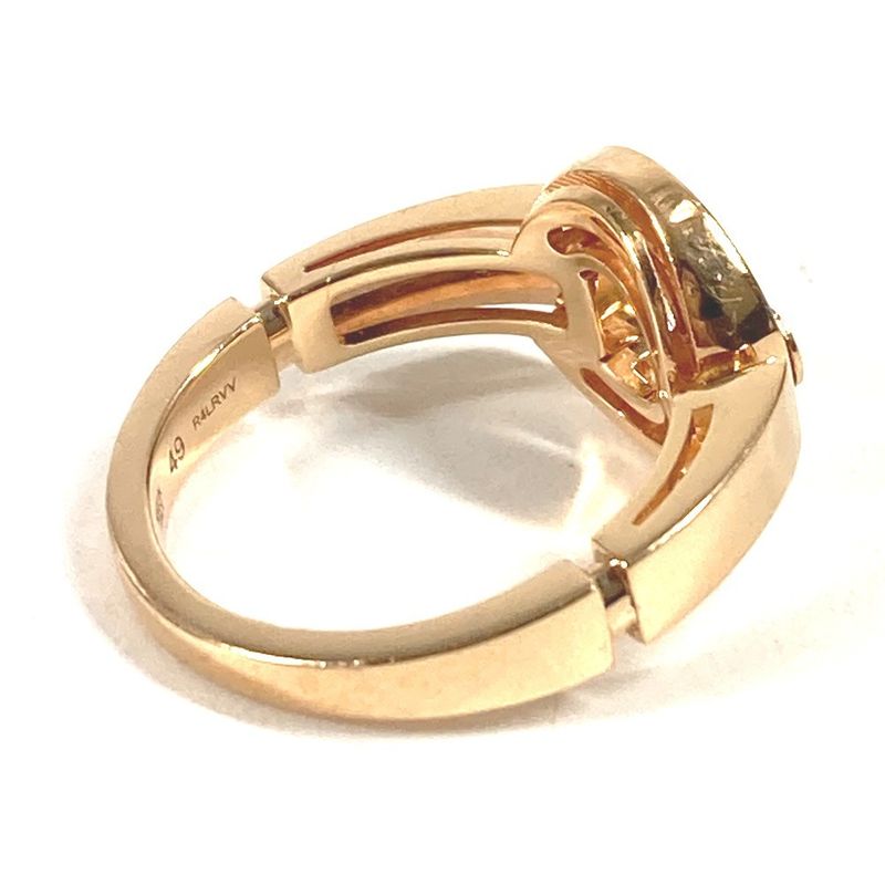 Bvlgari Ring - Ring Open Work Ring Bvlgari Logo Au750 Pink Gold