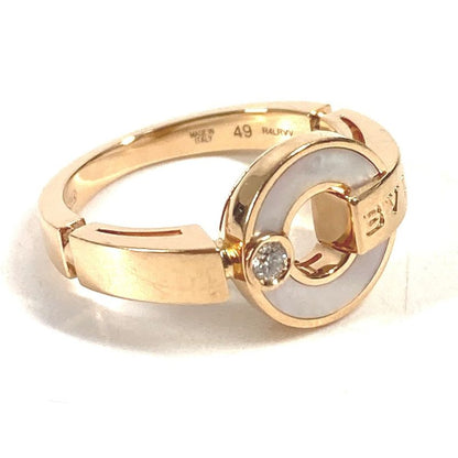 Bvlgari Ring - Ring Open Work Ring Bvlgari Logo Au750 Pink Gold