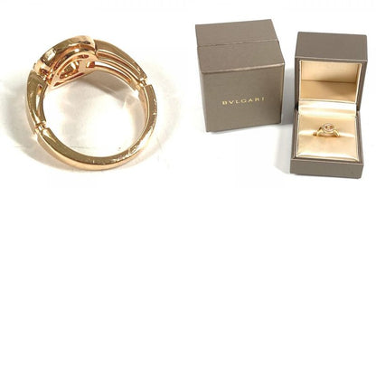 Bvlgari Ring - Ring Open Work Ring Bvlgari Logo Au750 Pink Gold