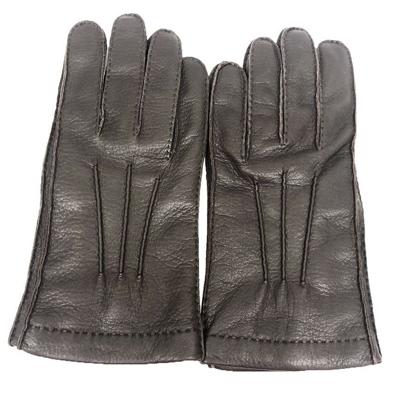Prada Gloves Size 9 Men's Leather Dark Brown Never Used Aq12233