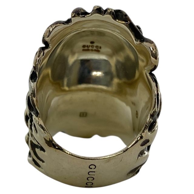 Gucci 402763 Lion's Head Ring Accessories GP Silver [size 8] Gucci Unisex