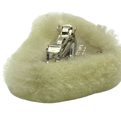 Prada 1if129 2EC9 F0379 Sheer Ring Hair Clip Logo Barrette Hair Clip Pin Hair