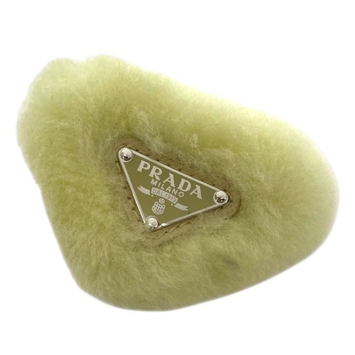 Prada 1if129 2EC9 F0379 Sheer Ring Hair Clip Logo Barrette Hair Clip Pin Hair