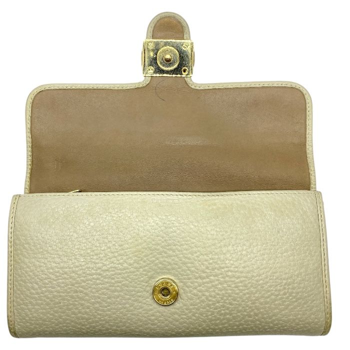 Loewe 061301 Anagram Fold Wallet Long Wallet Long Wallet Logo Leather Beige