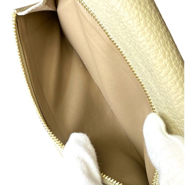 Loewe 061301 Anagram Fold Wallet Long Wallet Long Wallet Logo Leather Beige