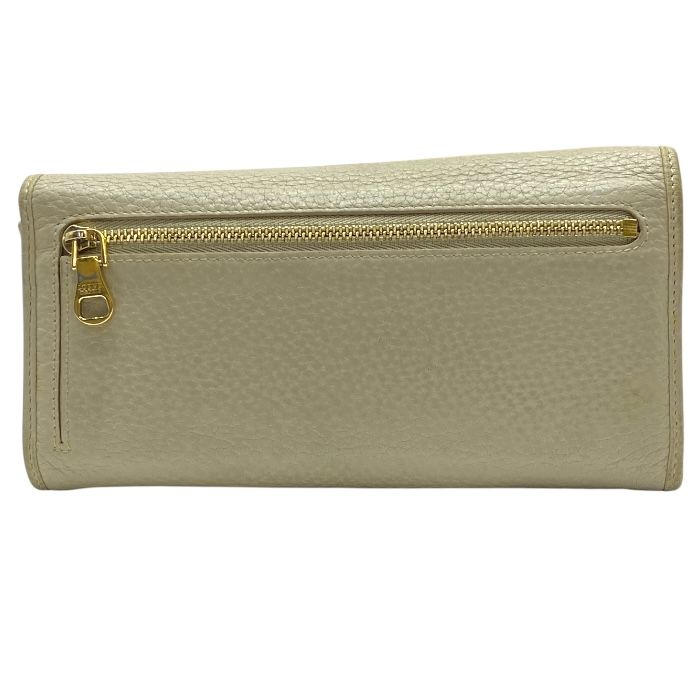 Loewe 061301 Anagram Fold Wallet Long Wallet Long Wallet Logo Leather Beige