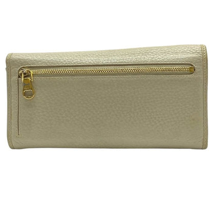 Loewe 061301 Anagram Fold Wallet Long Wallet Long Wallet Logo Leather Beige