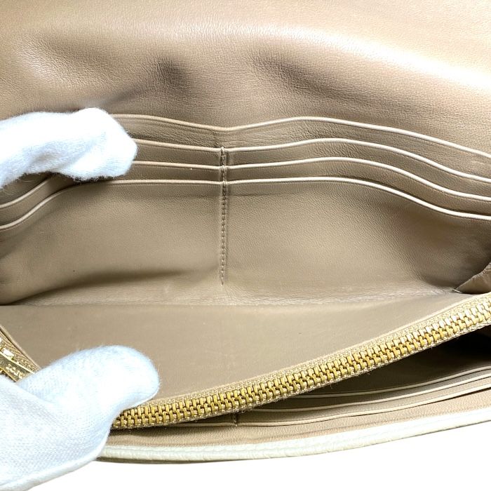 Loewe 061301 Anagram Fold Wallet Long Wallet Long Wallet Logo Leather Beige