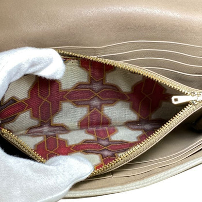 Loewe 061301 Anagram Fold Wallet Long Wallet Long Wallet Logo Leather Beige