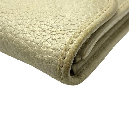 Loewe 061301 Anagram Fold Wallet Long Wallet Long Wallet Logo Leather Beige