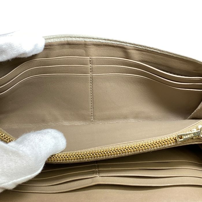 Loewe 061301 Anagram Fold Wallet Long Wallet Long Wallet Logo Leather Beige