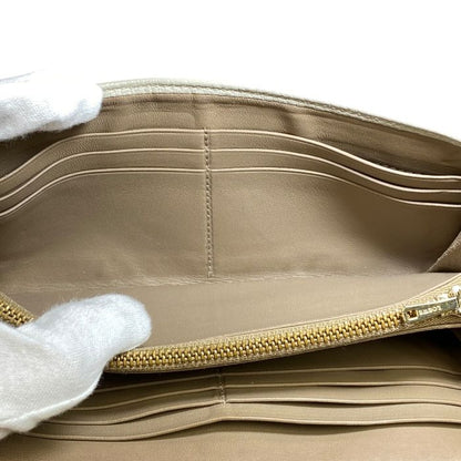 Loewe 061301 Anagram Fold Wallet Long Wallet Long Wallet Logo Leather Beige