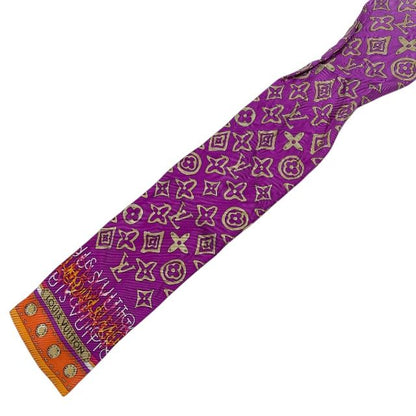 Louis Vuitton M74569 Bandeau Monogram Map Scarf Bandana Ribbon Silk Pink And
