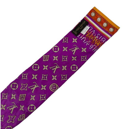 Louis Vuitton M74569 Bandeau Monogram Map Scarf Bandana Ribbon Silk Pink And