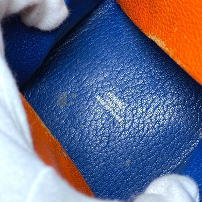Hermes Zulu Coin Case Coin Purse Coin Purse Chevre Orange Blue Hermes Women's