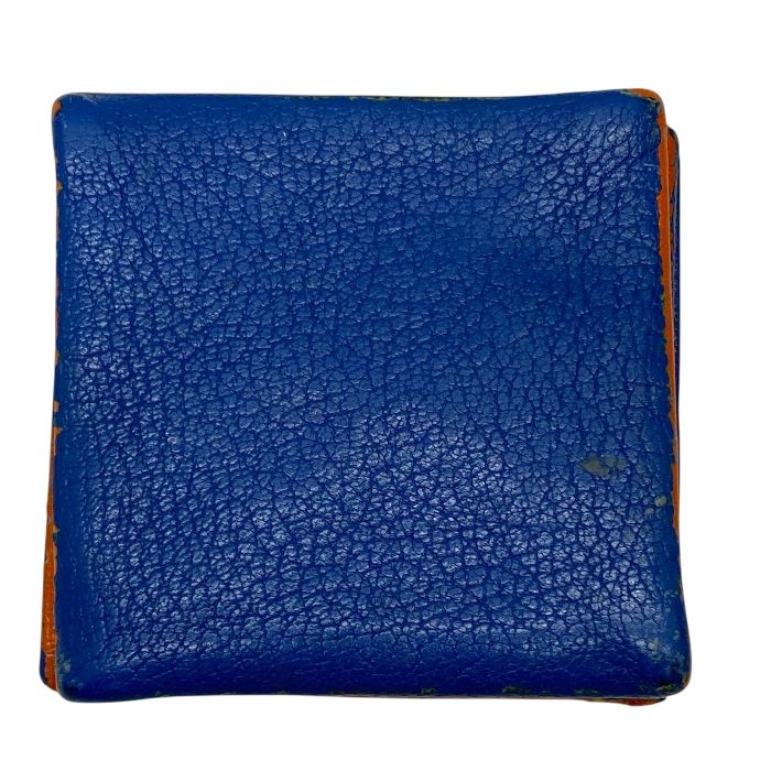 Hermes Zulu Coin Case Coin Purse Coin Purse Chevre Orange Blue Hermes Women's