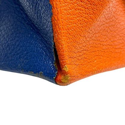 Hermes Zulu Coin Case Coin Purse Coin Purse Chevre Orange Blue Hermes Women's