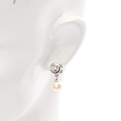 Chanel Earrings Coco Mark Stainless Steel Pearl Earrings Ladies Used B