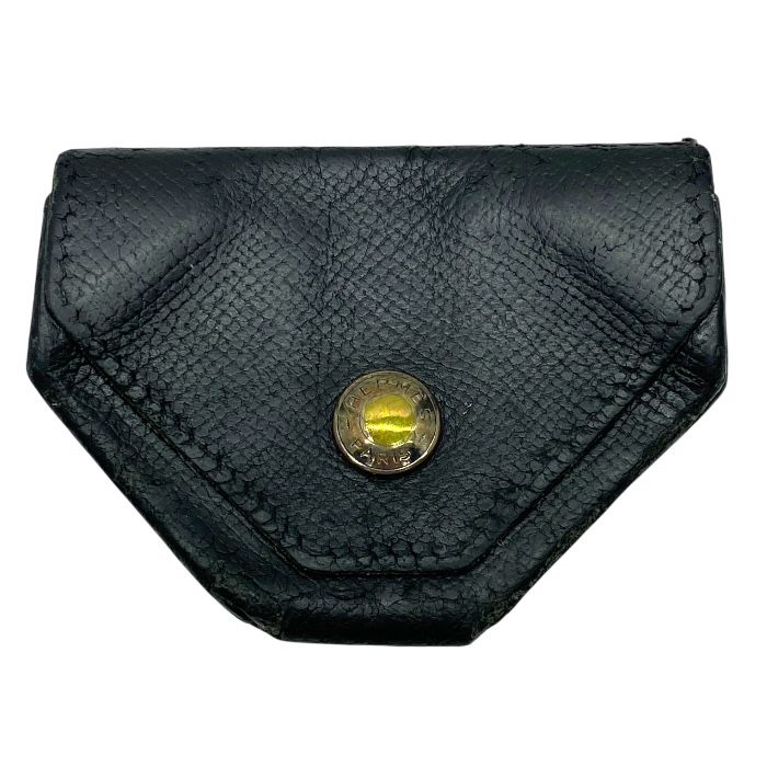 Hermes Le Van Cattle Coin Case Coin Purse Coin Purse Chèvre Leather Black