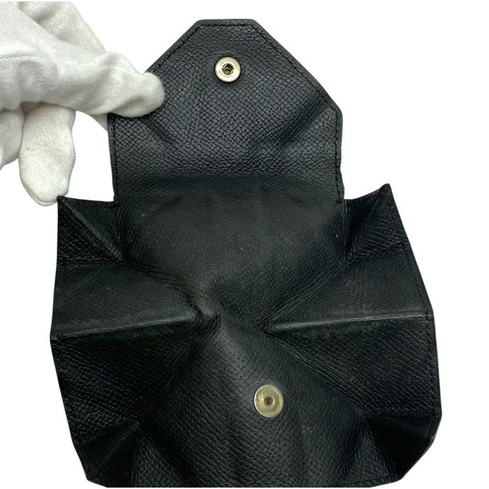 Hermes Le Van Cattle Coin Case Coin Purse Coin Purse Chèvre Leather Black