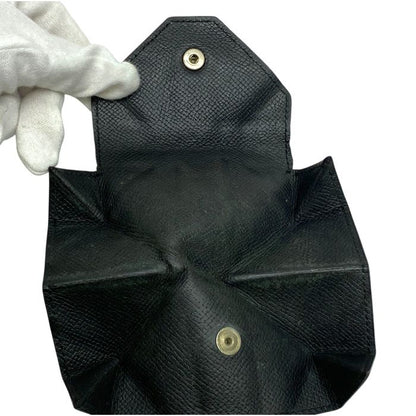 Hermes Le Van Cattle Coin Case Coin Purse Coin Purse Chèvre Leather Black