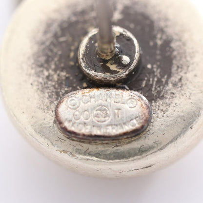 Chanel Earrings Coco Mark Stainless Steel White Logo Earrings Ladies Used C