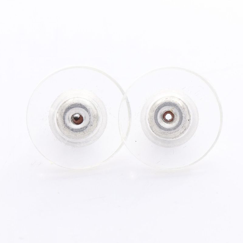 Chanel Earrings Coco Mark Stainless Steel White Logo Earrings Ladies Used C