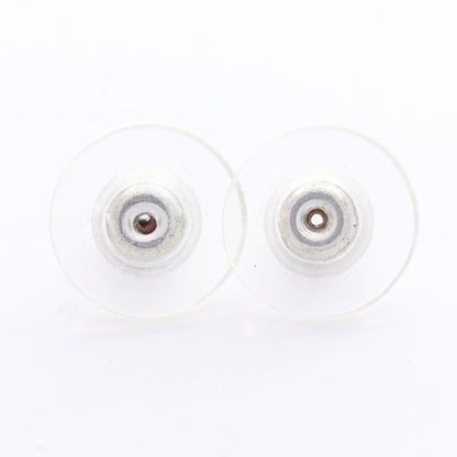 Chanel Earrings Coco Mark Stainless Steel White Logo Earrings Ladies Used C