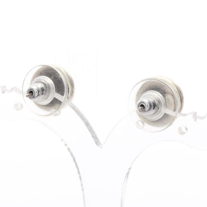 Chanel Earrings Coco Mark Stainless Steel White Logo Earrings Ladies Used C