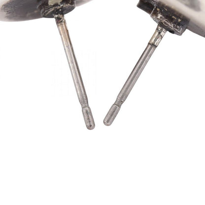 Chanel Earrings Coco Mark Stainless Steel White Logo Earrings Ladies Used C