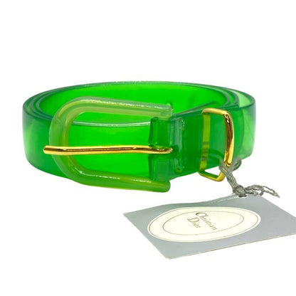 Dior Da-q7p620d Sports Line Vinyl Belt GP Clear Green Gold Christian Dior [size