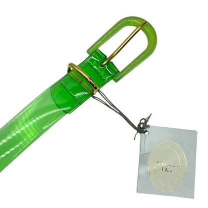 Dior Da-q7p620d Sports Line Vinyl Belt GP Clear Green Gold Christian Dior [size