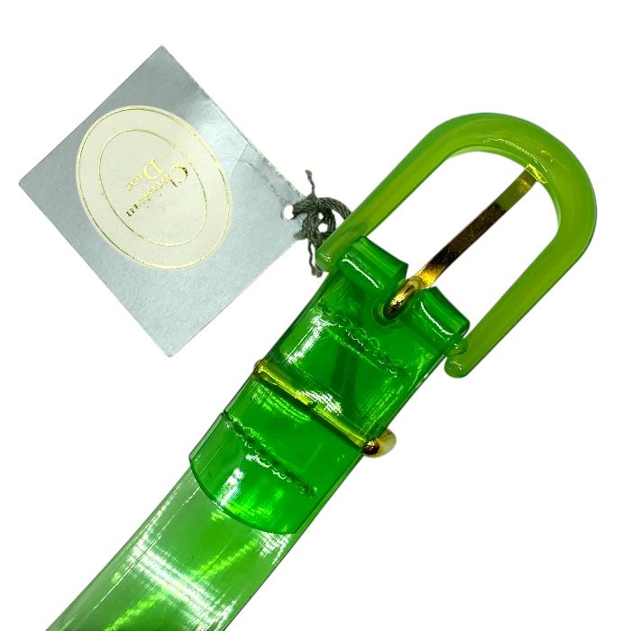 Dior Da-q7p620d Sports Line Vinyl Belt GP Clear Green Gold Christian Dior [size