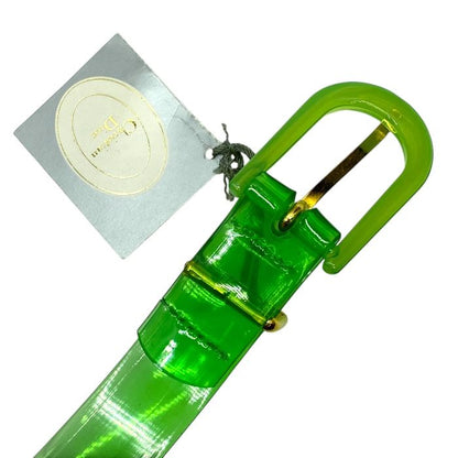 Dior Da-q7p620d Sports Line Vinyl Belt GP Clear Green Gold Christian Dior [size