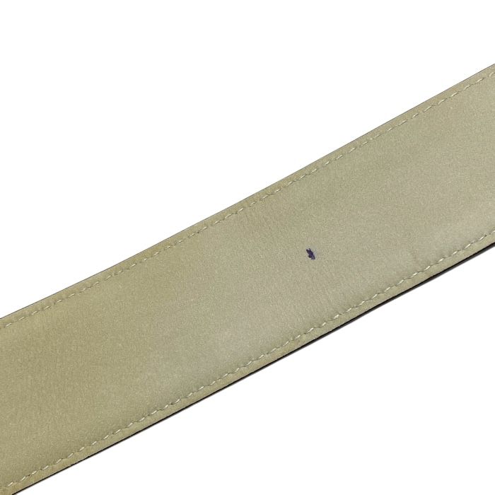 Bvlgari 32743 Belt Accessories Bvlgari Circle Buckle Silver Logo Leather Black