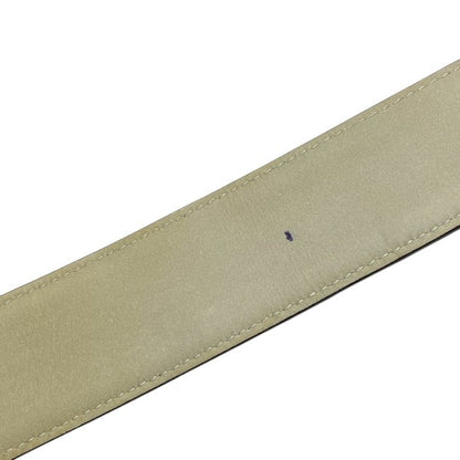 Bvlgari 32743 Belt Accessories Bvlgari Circle Buckle Silver Logo Leather Black