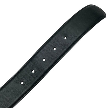 Bvlgari 32743 Belt Accessories Bvlgari Circle Buckle Silver Logo Leather Black