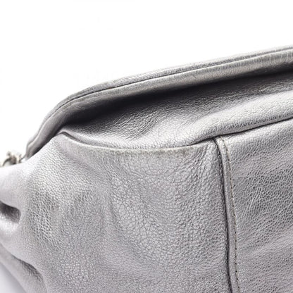 Chanel Shoulder Bag Luxury Line Silver Leather Coco Mark Chain Shoulder Women