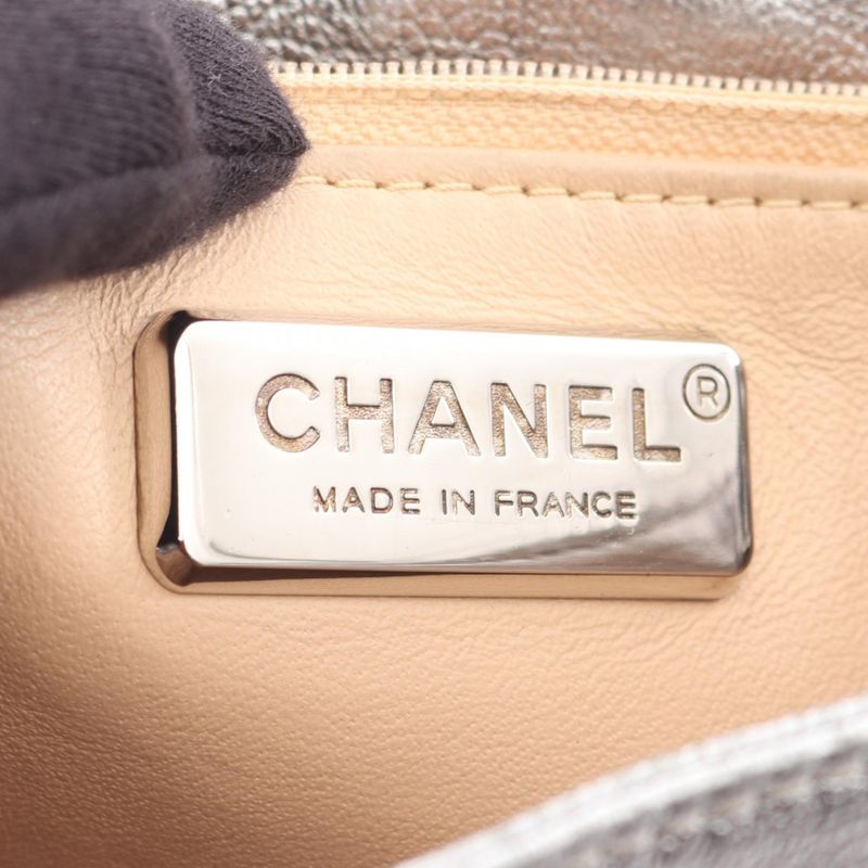 Chanel Shoulder Bag Luxury Line Silver Leather Coco Mark Chain Shoulder Women