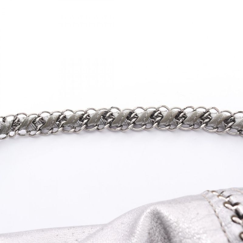 Chanel Shoulder Bag Luxury Line Silver Leather Coco Mark Chain Shoulder Women
