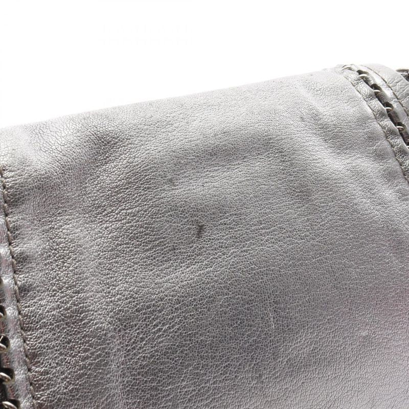 Chanel Shoulder Bag Luxury Line Silver Leather Coco Mark Chain Shoulder Women