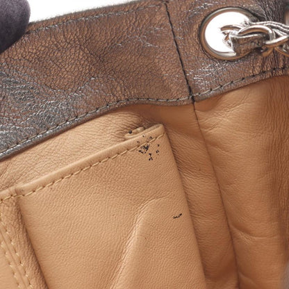 Chanel Shoulder Bag Luxury Line Silver Leather Coco Mark Chain Shoulder Women