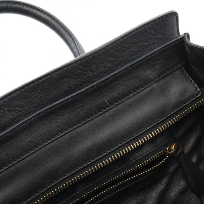 Celine Handbag Luggage Mini Shopper 165212 Black/beige Canvas Leather Luggage