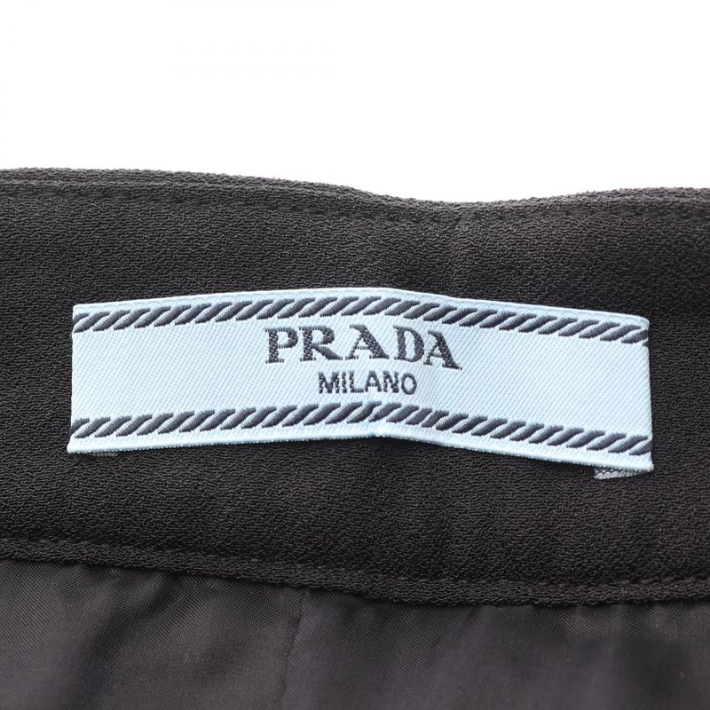 Prada Skirt Satin Sable Black Rayon Silk Skirt Women Used A