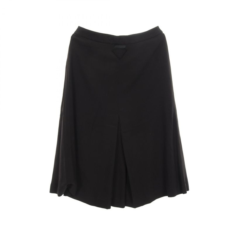 Prada Skirt Satin Sable Black Rayon Silk Skirt Women Used A